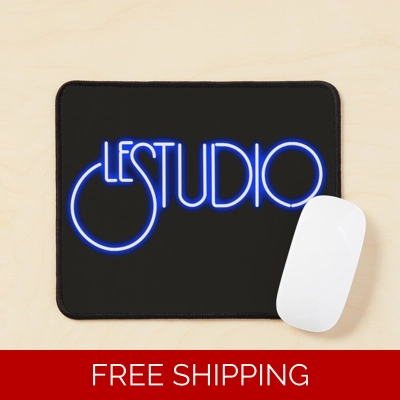 Le Studio Mouse Pad Black White & Blue Logo